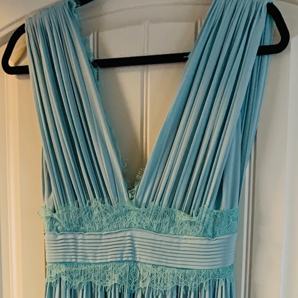 ASOS DESIGN Premium Lace Insert Pleated Maxi Dress